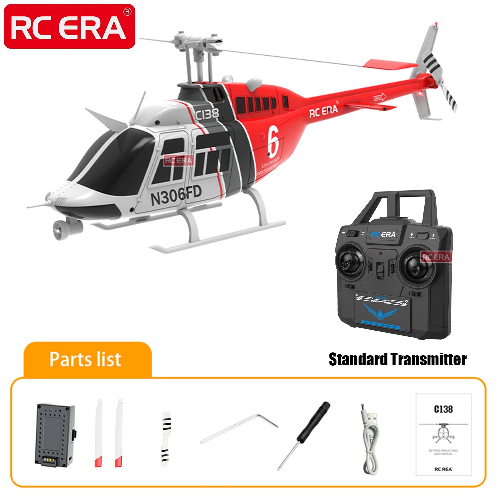RC ERA C138 BELL 206 Jet Range - Rc Helicopter Gyro recensie en prijs